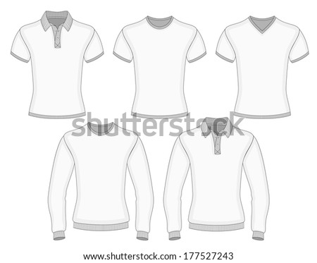 Mens Short Long Sleeve Polo Shirt Stock Vector (Royalty Free) 177527243 ...