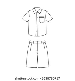 men's short sleeve shirt and shorts