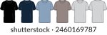 Men's short sleeve top, t-shirt , Fashion Flat Sketch Vector Illustration, CAD, Technical Drawing, Flat Drawing, Template, Mockup.