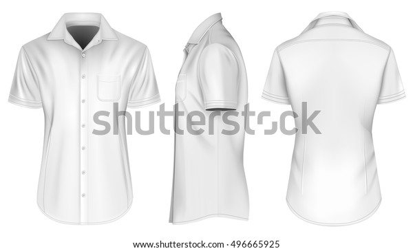 Mens Short Sleeved Formal Button Down Stock Vector (Royalty Free) 496665925