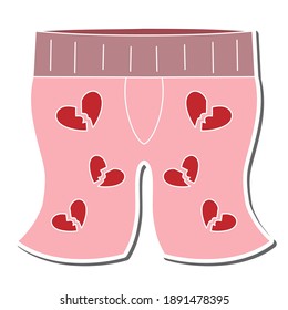 Mens Shorts hand drawn doodle stickers design vector illustration