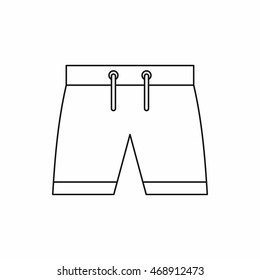 Mens shorts icon in outline style isolated on white background. Clothing symbol vector illustration