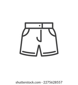 Men's shorts line icon. linear style sign for mobile concept and web design. Summer shorts outline vector icon. Symbol, logo illustration. Vector graphics