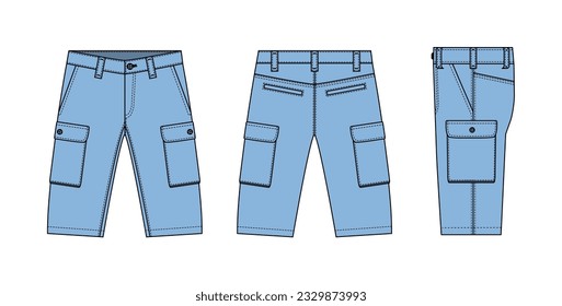 Mens shorts ( short pants ) vector template illustration