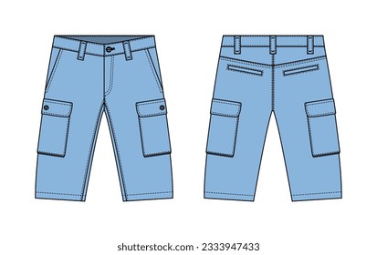 Pantalones cortos ( pantalones cortos ) ilustración de la plantilla de vector