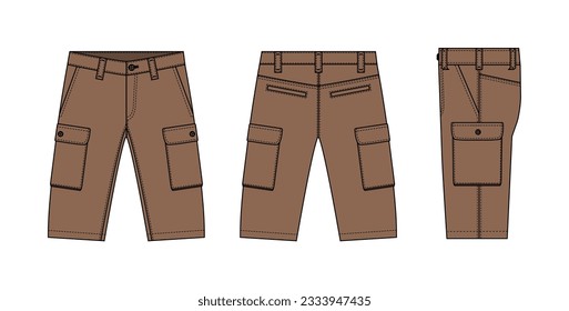 Mens shorts ( short pants ) vector template illustration