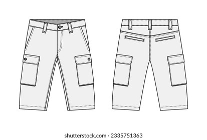 Mens shorts ( short pants ) vector template illustration