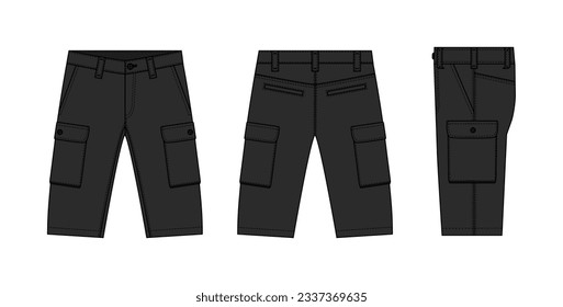 Mens shorts ( short pants ) vector template illustration