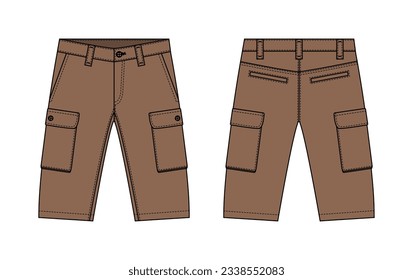 Mens shorts ( short pants ) vector template illustration