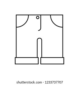 Men's shorts vector thin line stroke icon. Men's shorts outline illustration, linear sign, symbol concept.