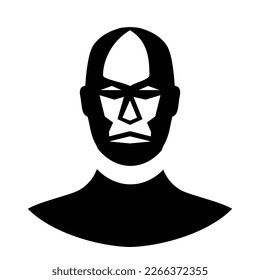 mens silhouette icon, native african, vector illustration 