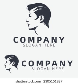 Material vectorial del logotipo de silueta masculina