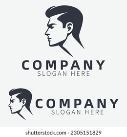 Men's silhouette logo vector material