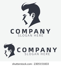 Men's silhouette logo vector material