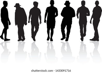 Mens silhouette , vector work.