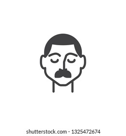 Men's skin therapy vector icon. filled flat sign for mobile concept and web design. Man face with a mustache glyph icon. Symbol, logo illustration. Pixel perfect vector graphics