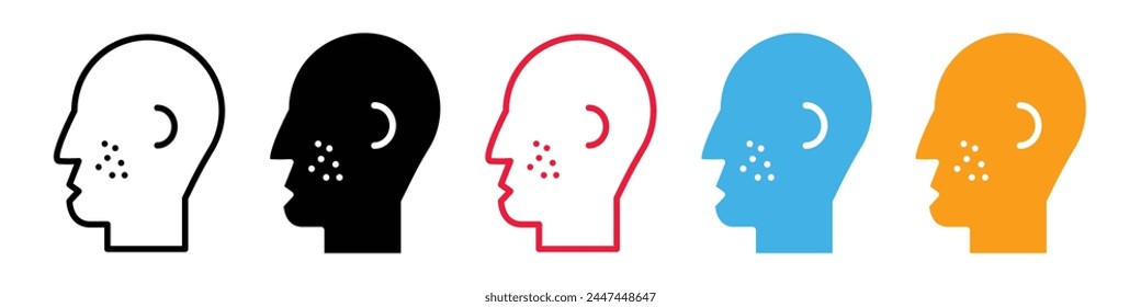 Men's Skincare Acne and Pimple Icon for Dermatological Health