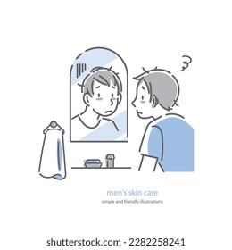 men's skincare, sleepless, friendly illustrations