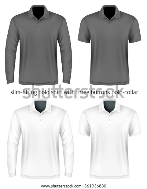 Mens Slimfitting Polo Shirt Front View Stock Vector (Royalty Free ...