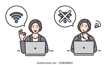 Men's smartphones using Wi-Fi working