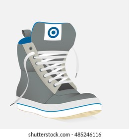 Men's sneaker or boot. Vector Illustration.