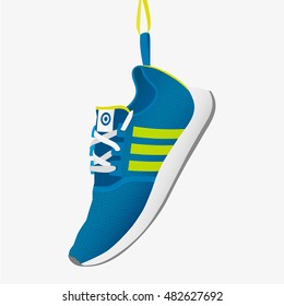 Men's sneaker or running shoe. Vector Illustration