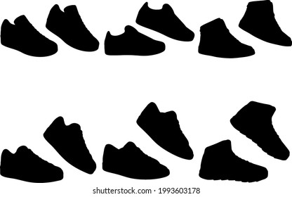 Männer-Turnschuhe in einem Set. Vektorbild. 