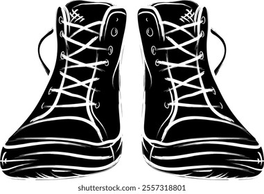 Men's sneakers silhouette, Illustration vector