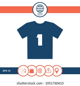 Men's sport T-shirt icon , the silhouette. Menu item in the web design