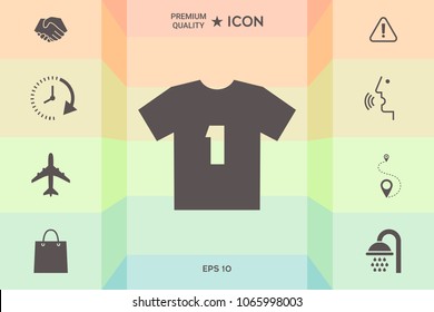 Men's sport T-shirt icon , the silhouette. Menu item in the web design