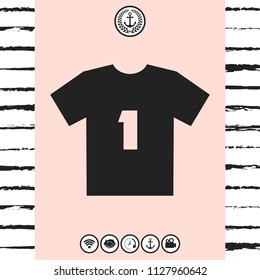 Men's sport T-shirt icon , the silhouette. Menu item in the web design