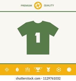 Men's sport T-shirt icon , the silhouette. Menu item in the web design