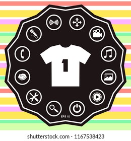 Men's sport T-shirt icon , the silhouette. Menu item in the web design