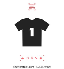 Men's sport T-shirt icon , the silhouette. Menu item in the web design