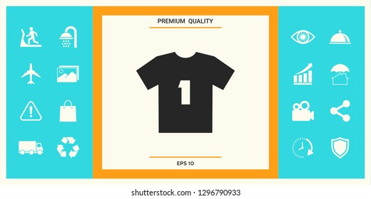 Men's sport T-shirt icon , the silhouette. Menu item in the web design