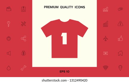 Men's sport T-shirt icon , the silhouette. Menu item in the web design