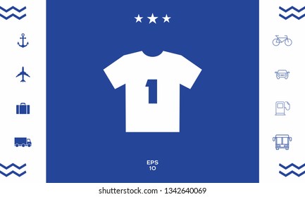 Men's sport T-shirt icon , the silhouette. Menu item in the web design