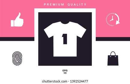 Men's sport T-shirt icon , the silhouette. Menu item in the web design