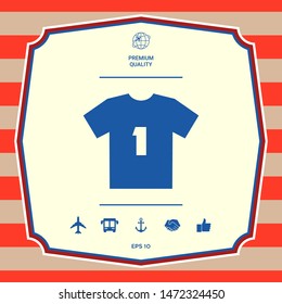 Men's sport T-shirt icon , the silhouette. Menu item in the web design