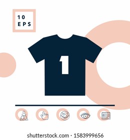 Men's sport T-shirt icon , the silhouette. Menu item in the web design