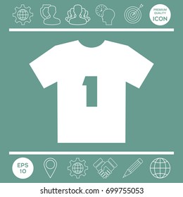 Men's sport T-shirt icon , the silhouette. Menu item in the web design