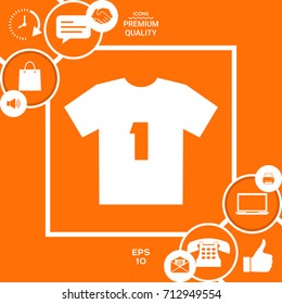 Men's sport T-shirt icon , the silhouette. Menu item in the web design