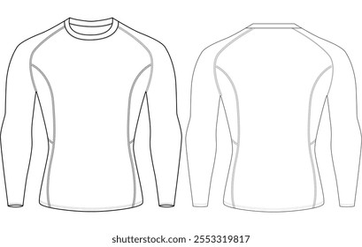 Camisetas deportivas de compresión para hombre Camiseta de gimnasia de manga larga Diseño de Ilustración vectorial