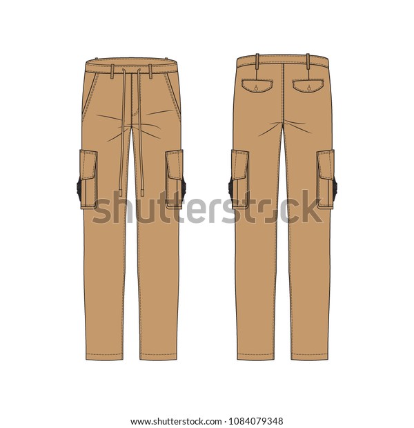 Mens Straight Fit Cargo Pants Stock Vector (Royalty Free) 1084079348