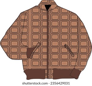 men's street wear waffle bomber jacket vector template 
full zip bomber jacket
elastic rib 