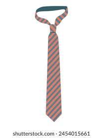 Men's striped tie. Isolated vector illustration for your design