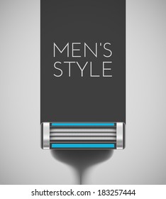 Men's style, background with razor, eps 10