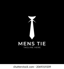 Men's style logo template design with a tie. Vector illustration.