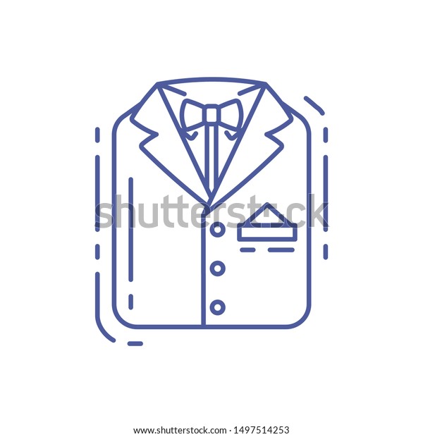 Mens Suit Line Icon Grooms Outfit Stock Vector Royalty Free