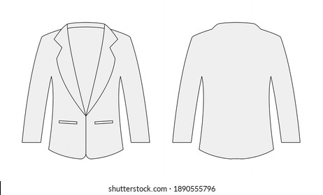 Men's suit line vector template, suitable for clothing and fashion design purposes